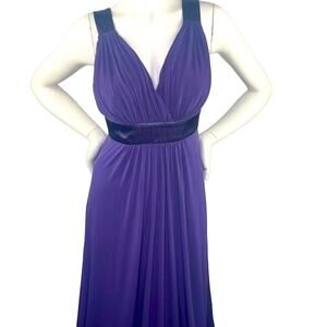 David’s Bridal Purple Formal Maxi Dress Woman Low V Back Floor Length F13095 S 4